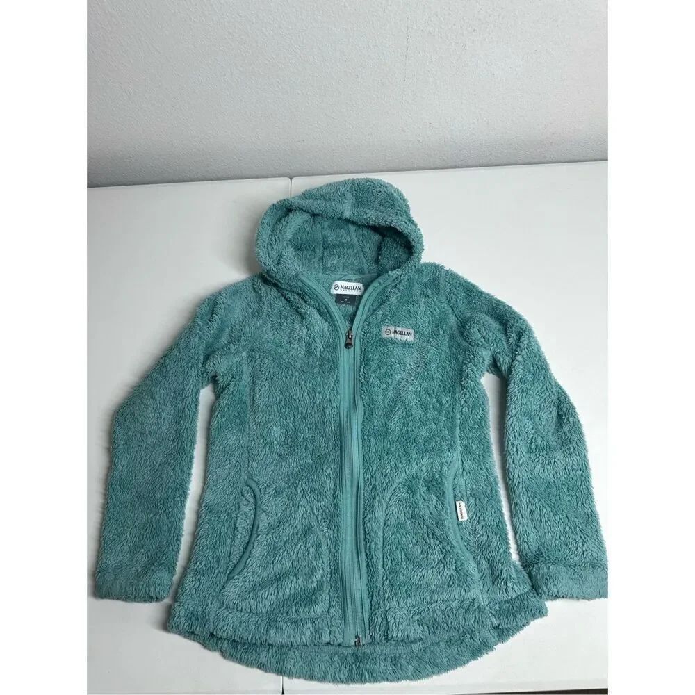 Magellan Outdoors Girls Sherpa Fleece Jackets Teal Blue Soft Cozy Sz M